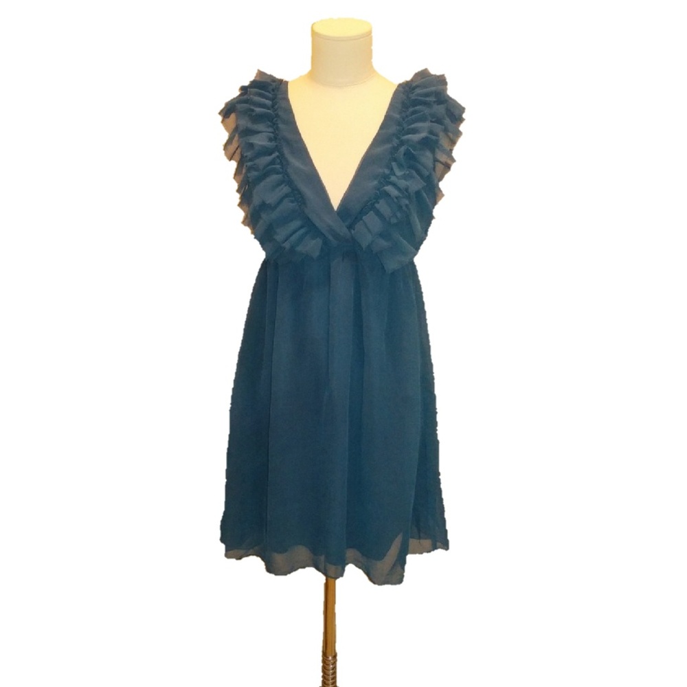 Dainty Blue Gem Toned Dress - Picture 1 of 8